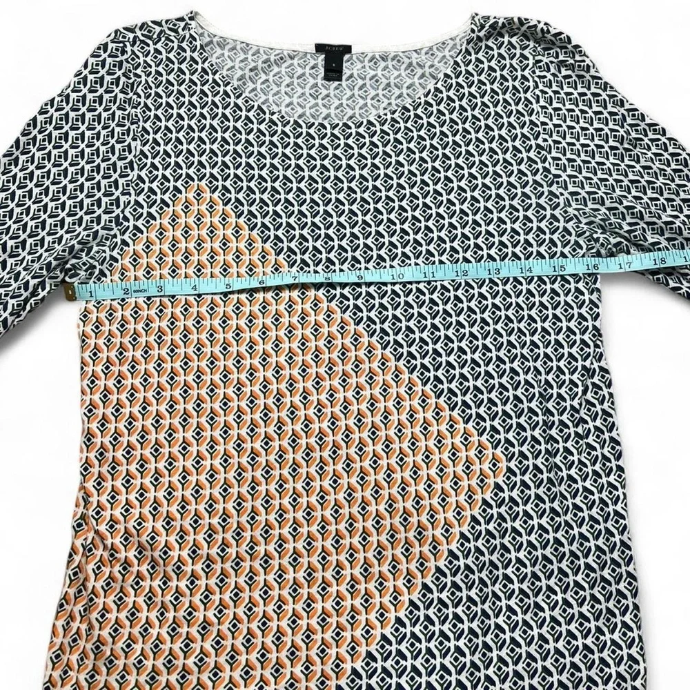 J.Crew Geometric Print Blouse Size Small Retro Inspired Top